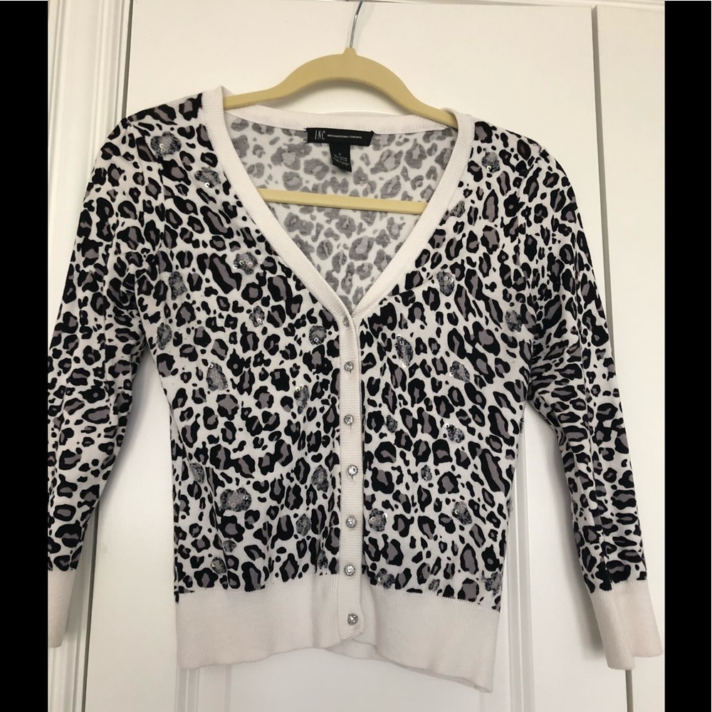 INC cardigan crop